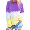 thumbnail image 1 of Women's Ligth Gray/Modena/Pink/Gray/Multicolor/Sky Blue Color Block Tie Dye Pullover Sweatshirt, 1 of 10