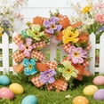 thumbnail image 6 of Decorative Easter Wreath, Artificial Greenery Door Hanger with Floral Accents and Bows for Spring Party Decor, No-Maintenance Swag for Front Porch Wall Garden, 17.72x17.72in, 6 of 6
