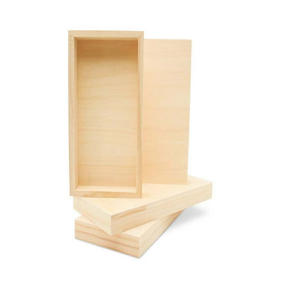 Narrow Wood Canvas 8 x 16 x 1-1/2-inch, Pack of 6 Wood Sign Blanks With Frame, Wood Cradled Panels for Wall Art Sets, by Woodpeckers