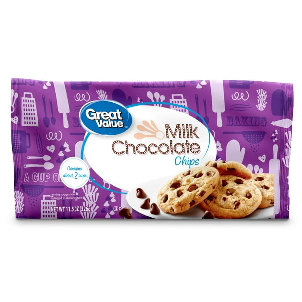 Great Value Milk Chocolate Chips, 11.5 Oz. Bag