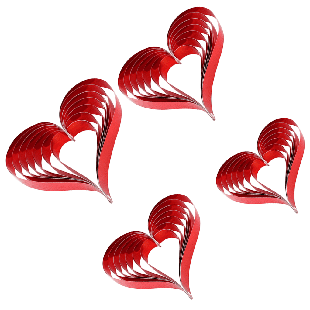 Hanging Heart Swirl Decorations Red Heart Swirls - Temu