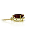 thumbnail image 2 of Galaxy Gold 14K Solid Yellow Gold 16" Necklace with Natural Diamonds and Oval-Shaped Garnet, 14"-24" Sizes, January Birthstone, Symbol of Passion, 2 of 3