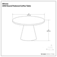thumbnail image 6 of Simpli Home Winnie 30 inch Wide Modern Solid Acacia Round Pedestal Coffee Table in Walnut, Assembled, 6 of 6