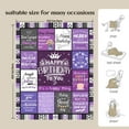 thumbnail image 3 of Birthday Gifts for Women, Friendship Blanket Purple 60"X50", Happy Birthday Decorations for Women, Gift for Women Birthday Unique, Womens Birthday Gift Ideas for Best Friend Mom Sister Wife Grandma, 3 of 6