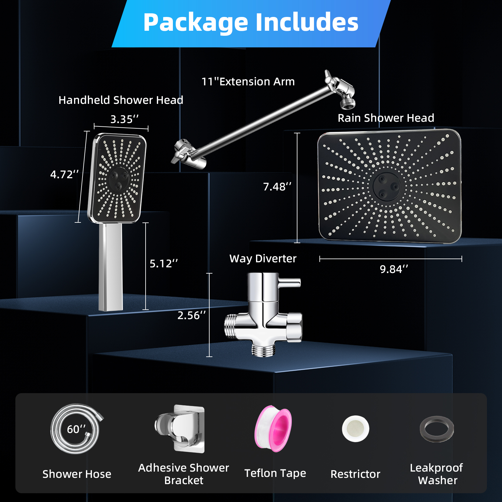 ATUPEN 12" Rain Shower Head Combo with Handheld Spray photo 4