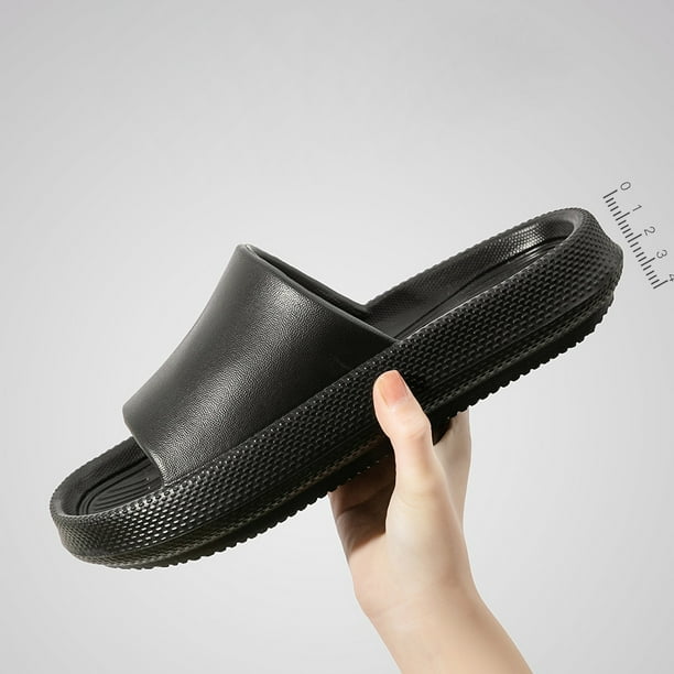Sandalias de baño elegantes y suaves con diseño elástico para hombre y mujer, de secado rápido, talla 44-45 (29 cm para pies de 43-44), color negro