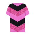 thumbnail image 4 of Camiseta para Mujer Camiseta con Estampado de Botones Manga Corta Diario Fin de Semana Moda Básica Cuello en V Top Regular Rosa Fuerte/S, 4 of 5