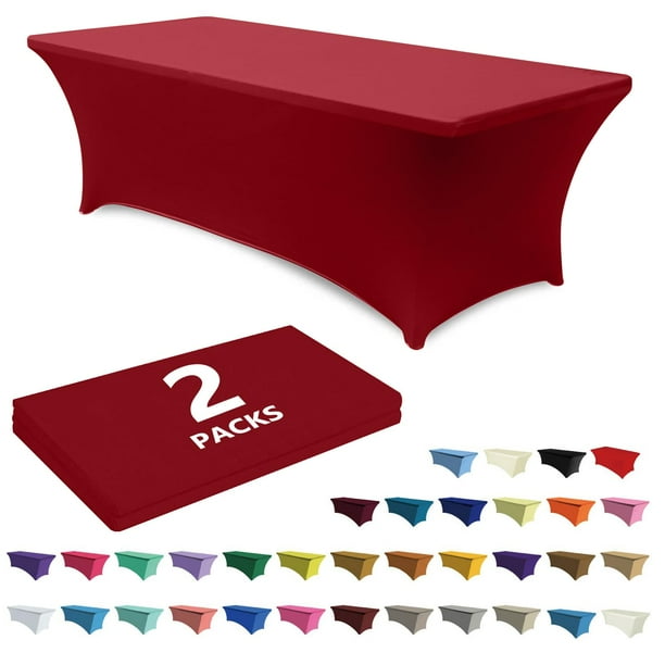 Mantel ABCCANOPY de 2 unidades, 183 cm, elástico, rojo, resistente a las arrugas