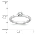 thumbnail image 5 of Solid 925 Sterling Silver Stackable 4mm Round White Topaz Ring Eternity Band Size 6, 5 of 6