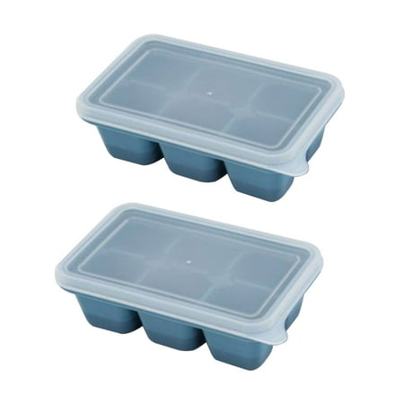 

2pcs Home Party Summer Ice Cube Tray For Freezer PP With Lid Stackable