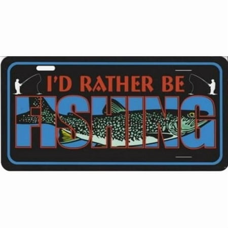 I'd Rather Be Fishing Photo License Plate