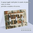 thumbnail image 3 of Yayeee Toggle Light Switch Wall Plate 2-Gang 4.56"x4.48" Decorative Outlet Cover, Shelf Plants, 3 of 7