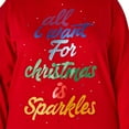 thumbnail image 3 of Ashley Stewart Women's Plus Size All I Want For Christmas Is Sparkle Sweatshirt, Red, 3 of 5