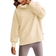 thumbnail image 2 of LANGWYQU Long Sleeve Turtle Neckline Women Casual Hoodies Side Zipper Sweatshirt, 2 of 5