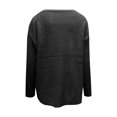 thumbnail image 5 of XFLWAM Women's Waffle Knit Sweater Crew Neck Long Sleeve Pullover Top Casual Solid Color Sweatshirts Black XXL, 5 of 5