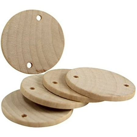 Wooden Discs with Holes Unfinished Wood Tag Coin Circles for Birthday Board  DIY Family Art Project 60pcs 