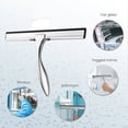 thumbnail image 6 of iMucci Stainless Steel Shower Squeegee Glass Window Squeegee Quick Drying Rubber Wiper Blade with Suction Hook Wall Mounted Squeegees Silver, 6 of 7