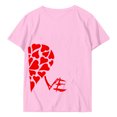 thumbnail image 2 of T-shirts Assortis pour Couples de la Saint-Valentin à Imprimé Cœur, Col Rond, Mode, Léger, Coupe Classique, T-Shirt Décontracté, Confortable, Doux, Chemisiers pour Lui et Elle, Vêtements de Vacances, Rose, TTG, 2 of 6