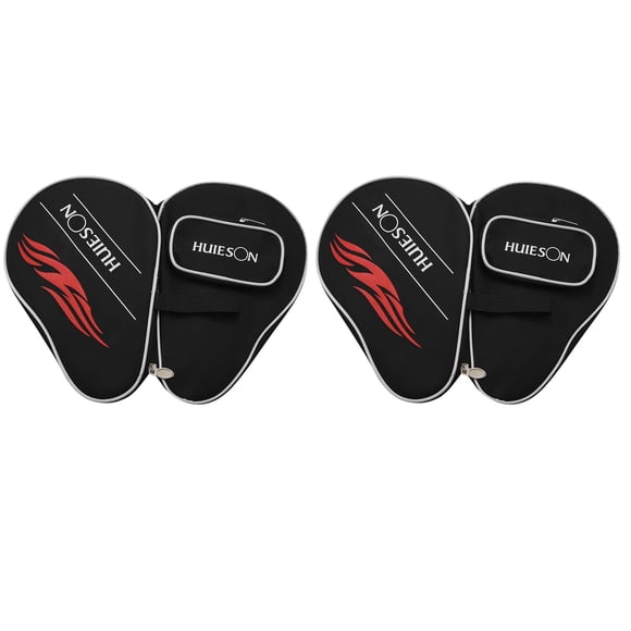 2X HUIESON One Piece Professional Ping Pong Case Cover with Balls Bag or Table Tennis Rackets Bat Bag Oxford(Black)