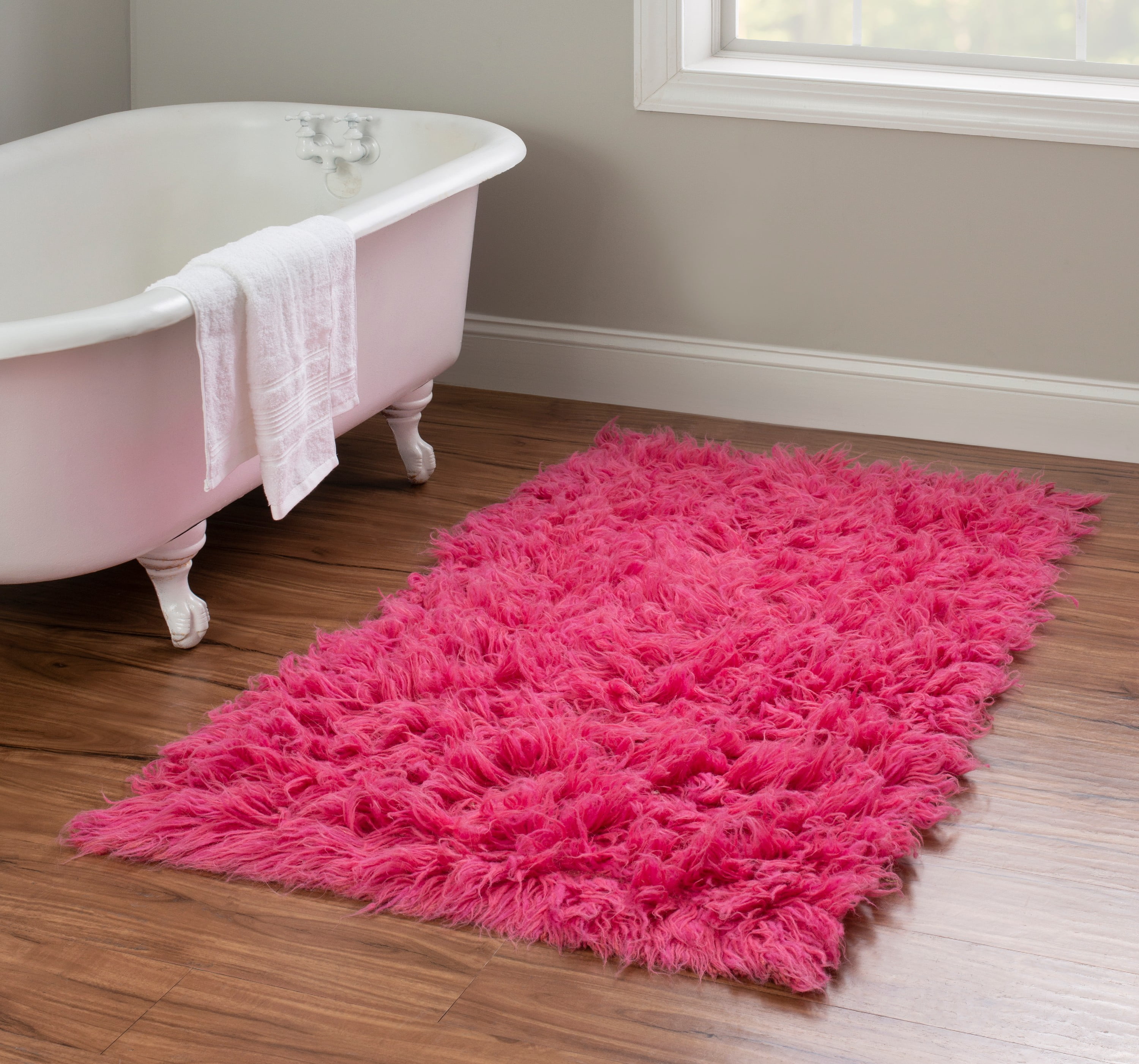 Linon Home Decor New Flokati Area Rug Collection, Fushcia, 2.33 x 4.67