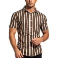 thumbnail image 3 of Guluxicc Men's Striped Shirts Button Down Short Sleeve Shirts for Everyday Wear Summer Casual Outfits, 3 of 5