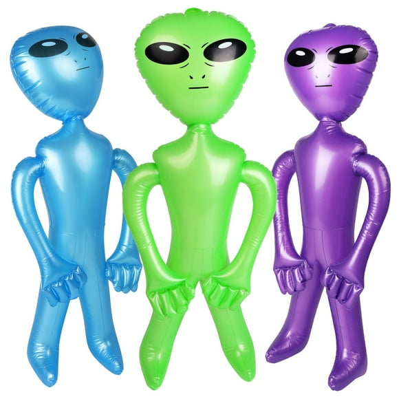 Inflable Alien KIMOBER, 3 unidades, PVC, hinchable, 90 cm, decoración de fiesta