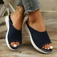 thumbnail image 6 of Hopeusnice Women's Slippers Non-Slip Soft Mesh Materials Summer Shoes Breathable Open Toe Sandals Trendy Wedge Heel Comfortable Walking Shoes Blue 40, 6 of 6