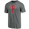 thumbnail image 2 of Men's Heather Gray Philadelphia Phillies Weathered Official Logo Tri-Blend T-Shirt, 2 of 3