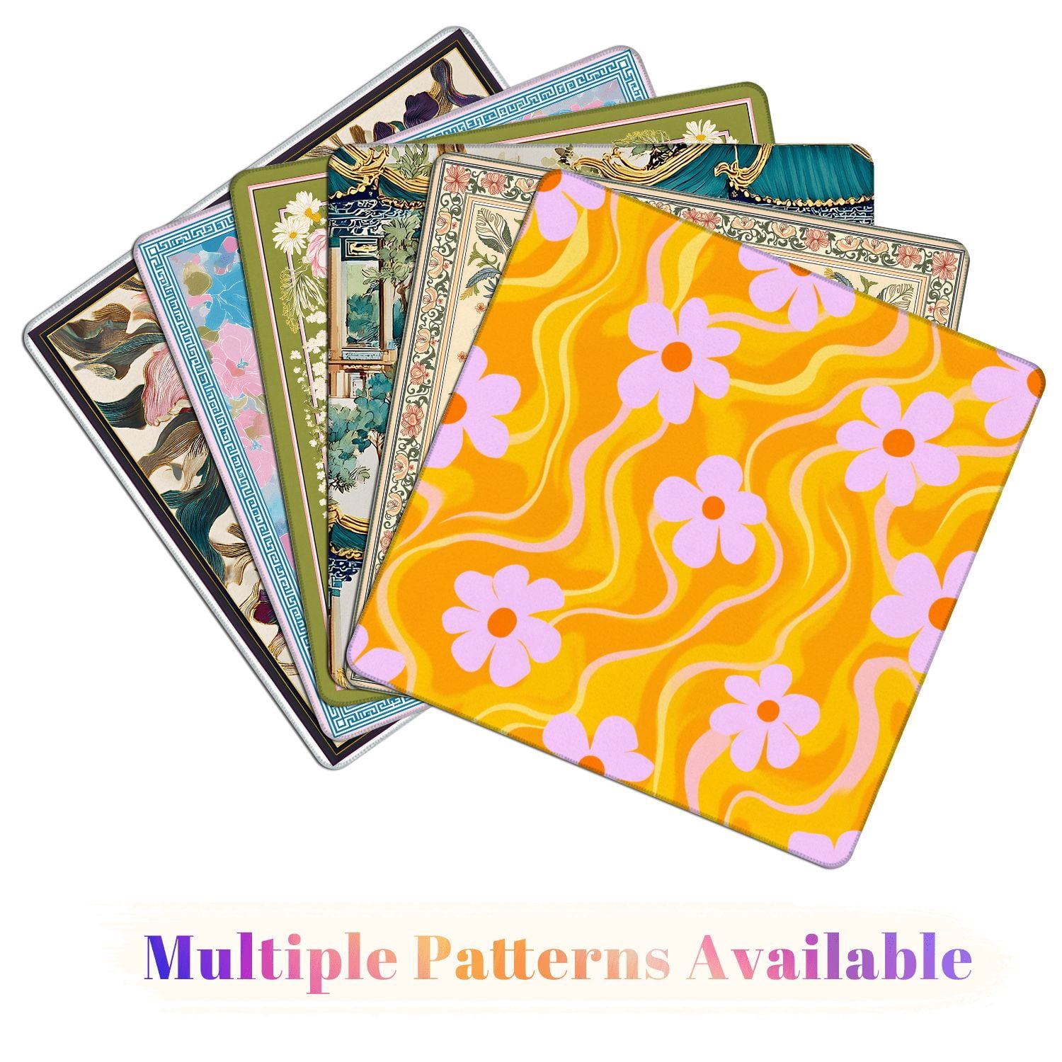 Mahjong Mat 31.5" x 31.5" Psychedelic swirl seamless 60s 70s style liquid groovy Non-Slip Noise Reduction American Mahjong Tiles Table Cover for Dominoes Poker Card Board Games Gift