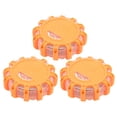 thumbnail image 4 of Luz LED de bengalas de carretera, 3 uds., 9 modos, resistente al agua, resistente a los golpes, luz de seguridad de advertencia en carretera, color naranja con tipo de punto, 4 of 5