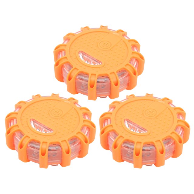 Kit de disco de seguridad en carretera, 3 piezas de luces LED de carretera, luz de seguridad en carretera, luz LED de emergencia para carretera, compacta y liviana
