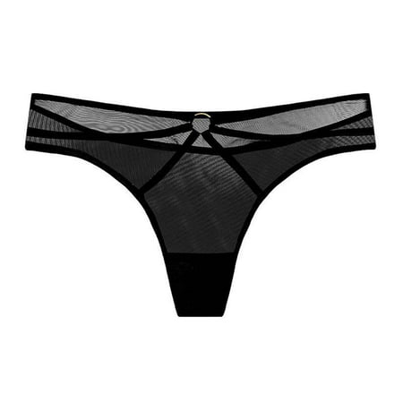 Xiaoxatg Women s Panties Women s Fashion Sexy Thong Bottom Crotch Sexy Thin Belt Ring Breathable Ice Silk Seamless Underwear Underwear with Pads for Women