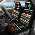 thumbnail image 2 of KUIFORTI Tribals Aztec Automobile Seat Covers Set of 14 with Car Headrest Protectors Auto Seat Belt Cover Car Steering Wheel Cover Auto Center Console Pad Fit for Most Cars, 2 of 7