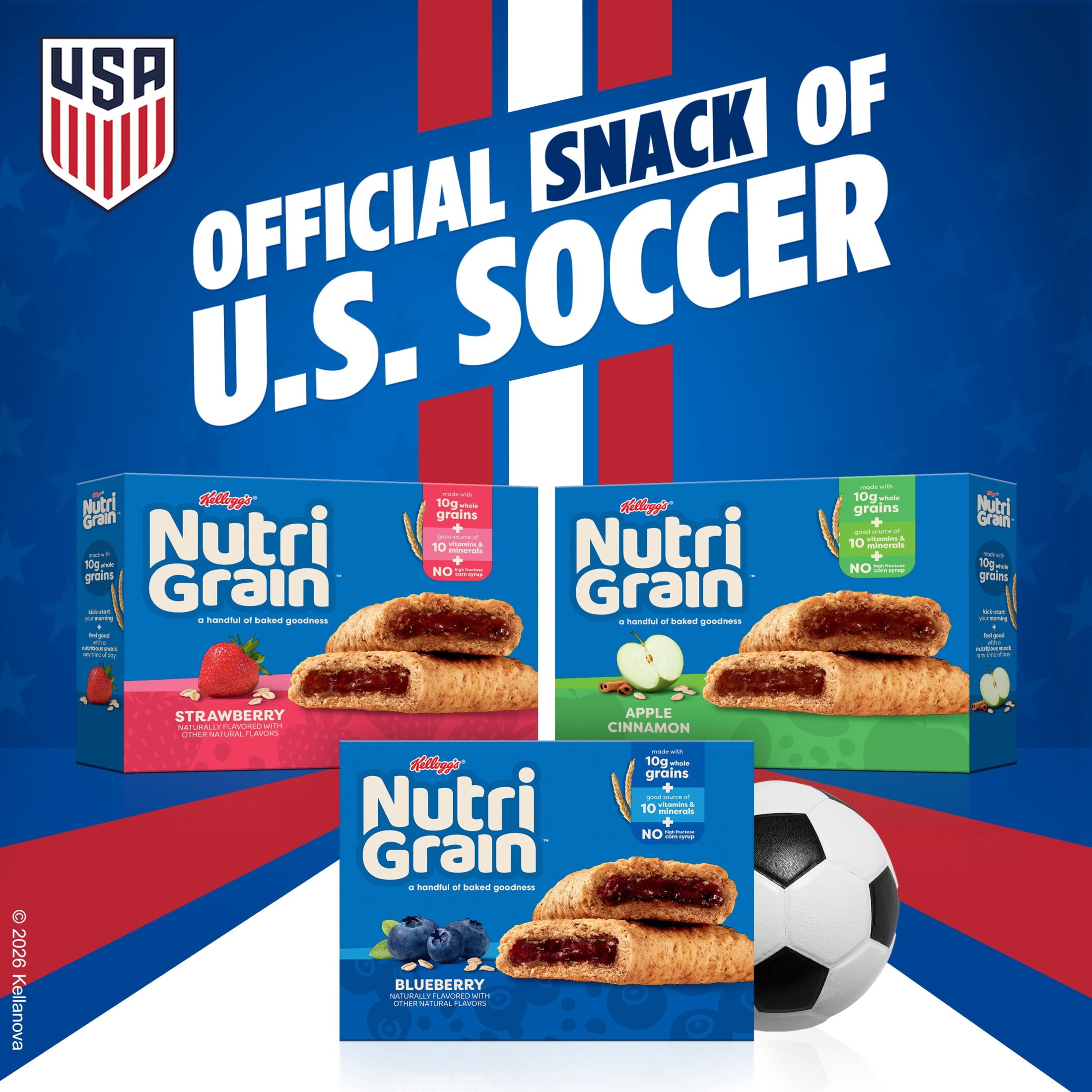 (3 pack) Nutri-Grain Breakfast Bars, Made with 10g Whole Grains, Snack Bars, Apple Cinnamon, 10.4oz Box (8 Count)
