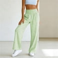 thumbnail image 4 of Einccm Womens High Waisted Wide Leg Pants - Checkered Casual Plaid Trousers with Pockets - Comfy Smocked Waist Flowy Bottoms for Vacation or Daily Wear, 4 of 6