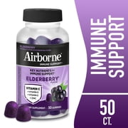 Airborne Vitamin C & Zinc Immune Support Gummies, Multivitamin Supplement, Elderberry Flavor, 50 ct