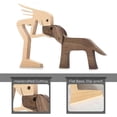 thumbnail image 4 of Wooden Sculptures Handmade Accents Craft Figurine for Home Decor Accents, Woman and Dog Wooden Statue, Animal Sculptures Collection, Gift for Men Wome, 4 of 5