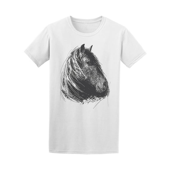 Black Horse Head Ink Style Tee Men's -Image by Shutterstock