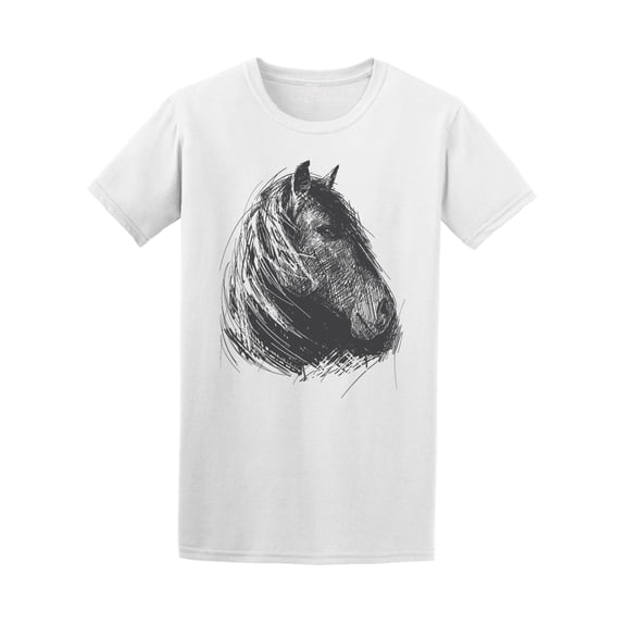 Black Horse Head Ink Style Tee Men's -Image by Shutterstock