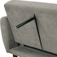 thumbnail image 3 of Furniture of America Alaman Modern Solid Pattern Wood Twin Convertible Futon Sofa Daybeds with USB Port up to 200 lbs, Gray, 3 of 6