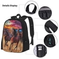 thumbnail image 3 of Disketp a herd of horses Mochila Estampada de Gran Capacidad con Lonchera y Estuche, Set de 3 Piezas para Estudiantes, 3 of 7