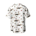 thumbnail image 5 of Uemuo Dachshund Dog Pattern Cotton Linen Short Sleeve Shirts,Casual Lightweight Button Down Shirts,Vacation Beach Summer Tops-XX-Large, 5 of 7