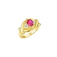 thumbnail image 3 of RYLOS Rings for Women 14K Yellow Gold Ring XOXO Hugs & Kisses 7X5MM Gemstone & Diamond Ring July Ruby Jewelry Size 8, 3 of 7