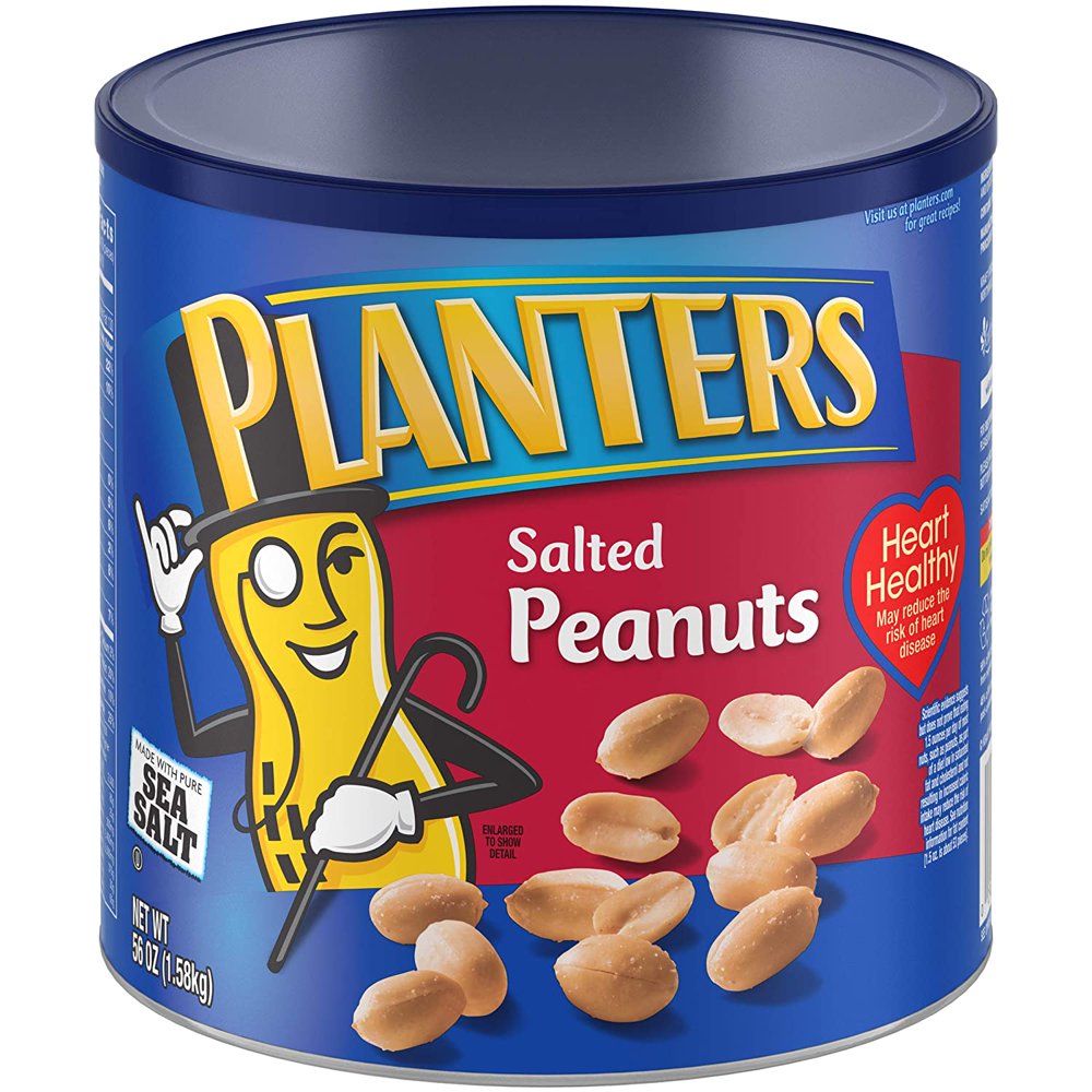 Planters Salted Peanuts, 56 oz Canister