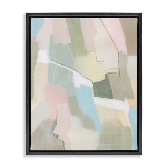 Stupell Industries Contemporary Pastel Desert Abstract Black Floating Frame Canvas Art, 17 x 21, by Grace Popp