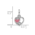 thumbnail image 2 of 9.6mm 925 Sterling Silver Rhodium Plated Polished Enamel Triple Love Heart Pendant Necklace Pendant for Women, 2 of 2