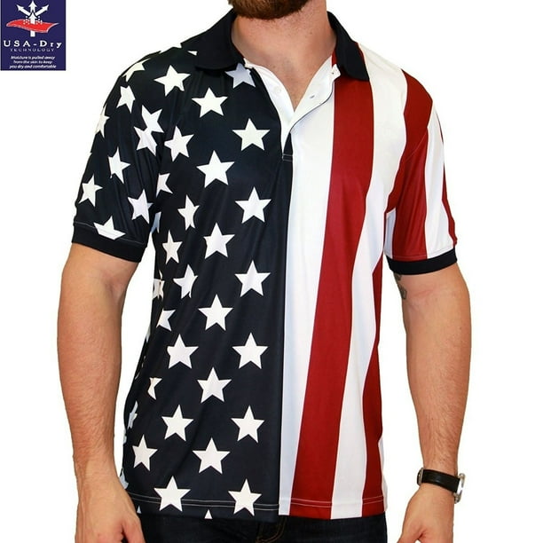 american flag golf shirt