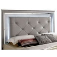 thumbnail image 6 of Contemporary Bellanova 1pc Eastern King Size Bed Bedroom Furniture Leatherette Tufted HB w LED Silver Texture Bedframe, 6 of 7