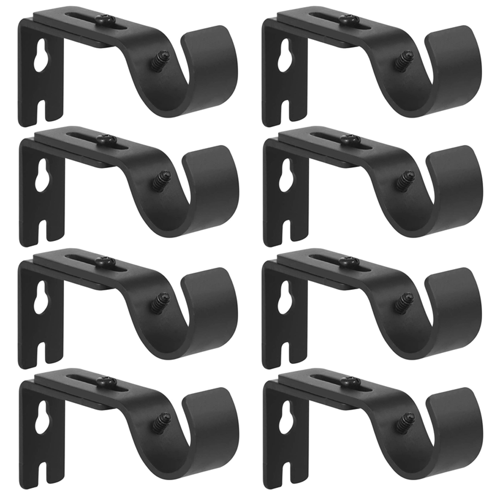 8Pcs Adjustable Overall Curtain Rod Brackets, Curtain Brackets, Curtain