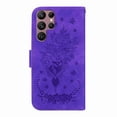 thumbnail image 6 of Mantto Samsung Galaxy S22 Ultra Wallet Case, Embossed Butterfly Flower Premium PU Leather [Kickstand] [Card Slots] [Wrist Strap] [6.8 inch] Phone Cover for Samsung S22 Ultra, Purple, 6 of 6